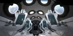 The cabin of a Virgin Galactic starship.