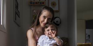 Danielle Rizk’s sone George,14 months,was born at 23 weeks and two days gestation.