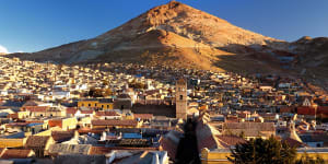 Potosi,Bolivia and Cerro Rico,the mountain that made it rich. 