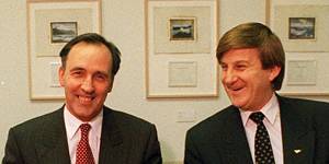 Then-prime minister Paul Keating and then-Victorian premier Jeff Kennett in 1995 at the signing of the competition policy agreement with the states.