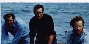 Robert Shaw,left,Roy Scheider and Richard Dreyfuss in<i>Jaws</i>. 