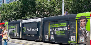 Picklebet advertising on Sydney light rail.