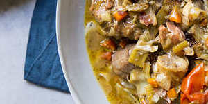 Meltingly tender:Veal osso buco with artichokes.