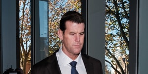 Ben Roberts-Smith outside the Federal Court in Sydney on Wednesday.