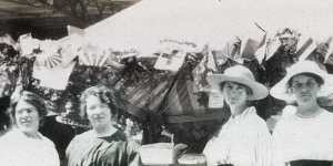 Women from Wagga Wagga,seen here in 1916,joined thousands across the nation to raise funds for the war effort. 