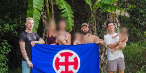 A photograph posted on social media shows leaders of EAM’s NSW and Qld chapters at a meeting at a remote homestead. Eltis is on the right.