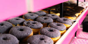 Ube doughnuts at Donut Papi.