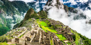 The ruins of Machu Picchu.