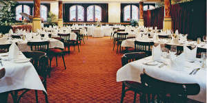 The two level Corinthian room at the Sydney's City Tattersalls Club. 