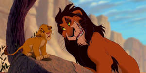 The evil character of Scar in the Lion King.