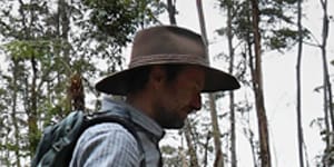 Mark Graham of the Bellingen Nature Company at the Ellis State Forest,south-west of Grafton,where critical,old growth Koala habitat is being logged. 