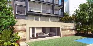 An artist impression of the Tzannes Associates-designed house that scored DA approval for the site.