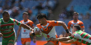 Solomona Faataape playing for the Brisbane Tigers in 2023.