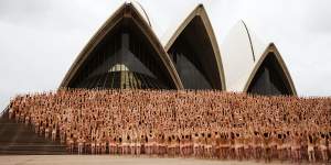 Artist Spencer Tunick assembled 5200 people in 2010 to photograph them nude.
