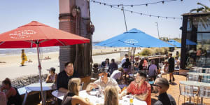 The downstairs deck at Stokehouse in St Kilda.