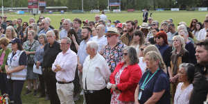 Mourners gather at the Daylesford vigil.