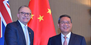 Prime Minister Anthony Albanese meets China’s Premier Li Qiang in Jakarta earllier this month.