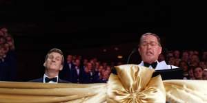 Then premier Jeff Kennett (left) and casino boss Lloyd Williams at the cutting of the ribbon to officially open the Crown Casino in 1997.