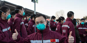 Members of a Chinese Anti-Epidemic medical expert team in Milan to help fight COVID-19.