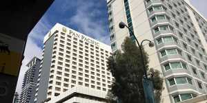 The Pan Pacific in Perth where a case of transmission within the hotel quarantine system has been recorded.
