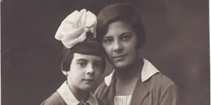 Irena (at left) and Alicja in Warsaw,circa 1928.