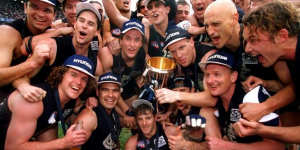 Those were the days:The Blues celebrate their 1995 premiership.