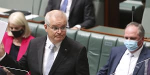 Prime Minister Scott Morrison introducing the Religious Discrimination Bill into the House of Representatives on Thursday.