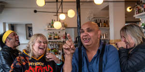 Jason Tamiru,Denise McGunness,Kutcha Edwards and Donna Wright at the Builders Arms Hotel on Gertrude Street.