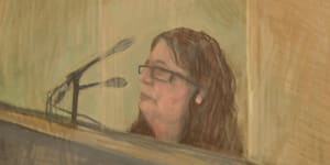 Court sketch of Erin Patterson,49,who appeared in Latrobe Valley Magistrates’ Court.