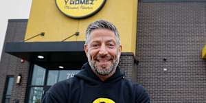 Steven Marks,pictured outside one of Guzman y Gomez’s US outlets,has pulled the plug on the expansion.