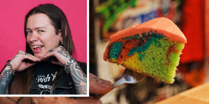 Comedian Nat’s What I Reckon and his rad rainbow cake.