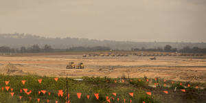 Construction progress on the site of Sydney’s second airport near Badgerys Creek.