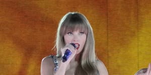 Taylor Swift performs during the opener of her Eras tour on Friday at State Farm Stadium in Glendale,Arizona.
