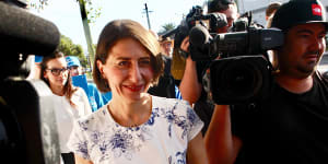 NSW Premier Gladys Berejiklian voting in Willoughby in the 2019 election.