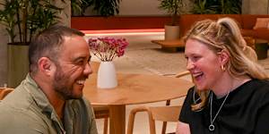 Jacob Finau and Mollie Synam pay more than the median for their buid-to-rent unit,but they say it’s worth the trade-off. 