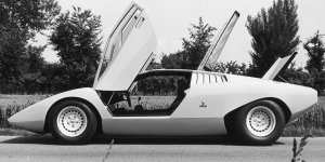 The Lamborghini LP500,the first prototype of the Countach sports car,designed by by Marcello Gandini in 1972.