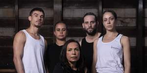 It’s time for a Voice to parliament:Artistic director of Bangarra Frances Rings with dancers Amberlilly Gordon,Rikki Mason,Courtney Radford and Bradley Smith. 