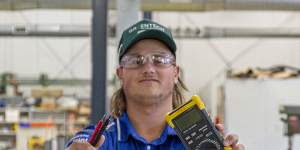 Dax Du Toit,an 18-year-old TAFE Queensland first-year electrical apprentice,is one of 4000 tradies eligible for $1000.
