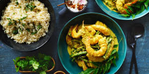 Any seafood rocks in the curry but the flavours also work well with chicken.