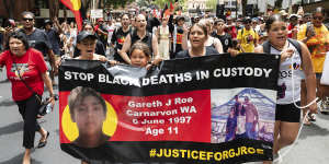 Protestors rallied against Indigenous deaths in custody.