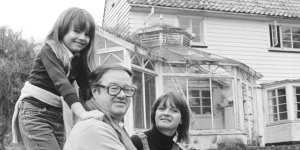 Emily,aged seven,at home in Buckinghamshire,with her parents John Mortimer,QC,and Penelope (known as Penny Two).