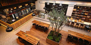 Looking down on the Cellar Door from the mezzanine.