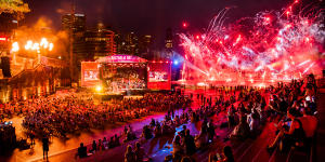 Australia Day celebrations on the steps of the Sydney Opera House in 2021. 