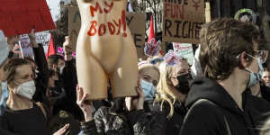 Thousands of furious supporters of abortion rights protested in Melbourne earlier this month.