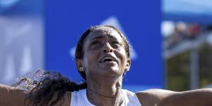 Ethiopia’s Tigst Assefa wins this year’s Berlin Marathon in a record women’s time.