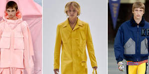 Functionality in focus:At Craig Green tents trailed jackets;Loewe showed jackets with built-in phone holders;Backpacks were attached to jackets at Kenzo.