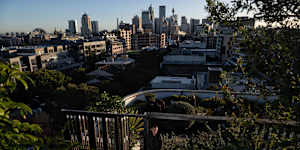 Haddow on his rooftop garden.