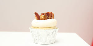 Bacon and maple cupcake at Black Velvet in Sydney.