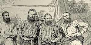 Charles Todd (wearing glasses) in 1886.