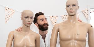 Skin Check Champions chief executive and founder Scott Maggs with his sun-spot mannequins.